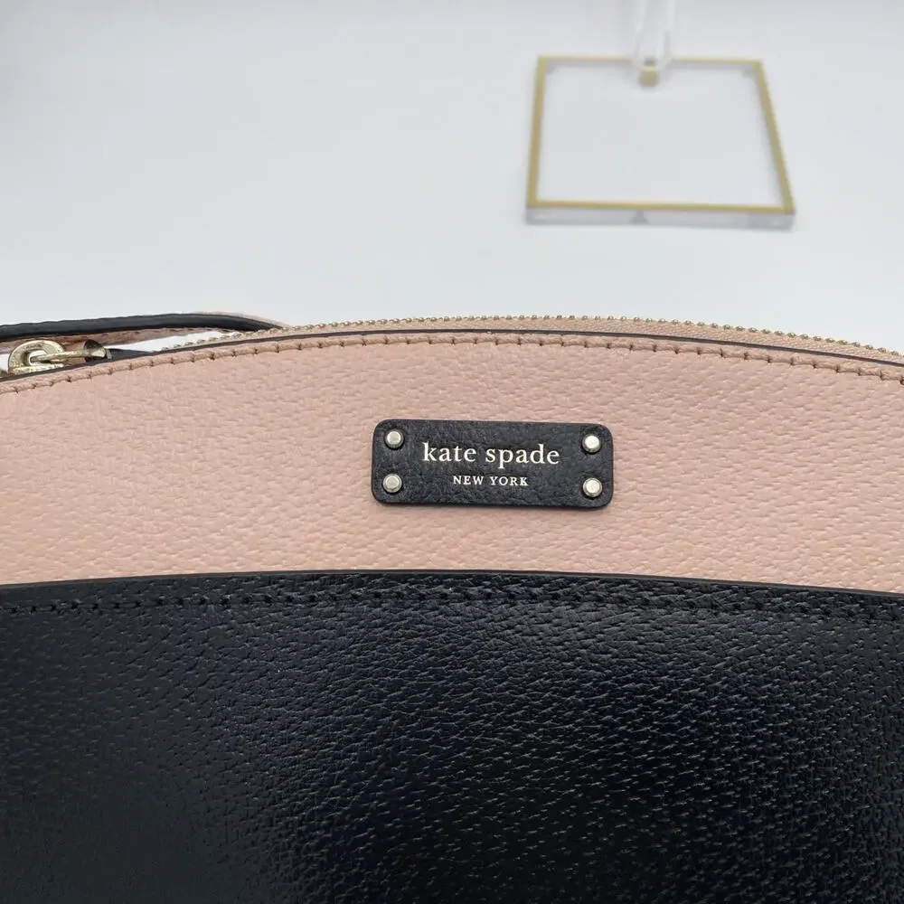 KATE SPADE New York Light Pink Black Leather Jeanne Crossbody Shoulder Bag 6x9x3